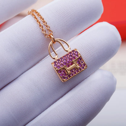[Olivia JW]CONSTANCE PEDANT PURPLE DIAMOND NECKLACE