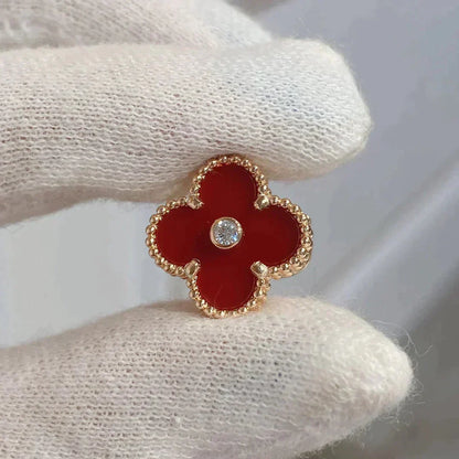 [Olivia JW]CLOVER MEDIUM 1 MOTIFS CARNELIAN  DIAMOND earrings
