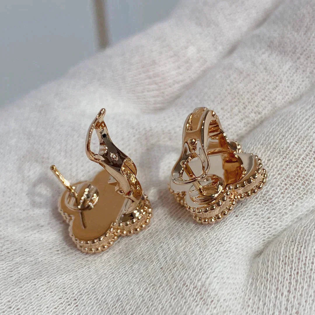[Olivia JW]CLOVER MEDIUM 1 MOTIFS CARNELIAN  DIAMOND earrings