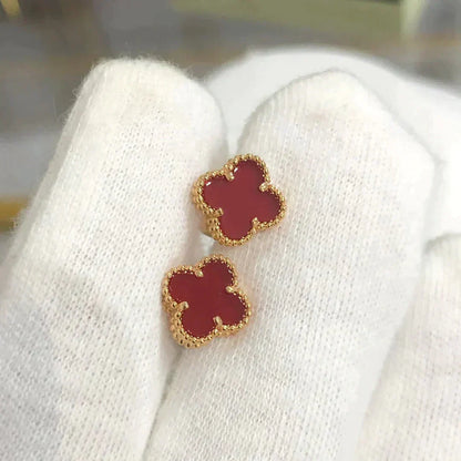 [Olivia JW]CLOVER MINI 9.5MM CARNELIAN EARRINGS