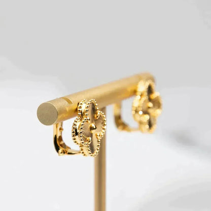 [Olivia JW]CLOVER MEDIUM 1 MOTIFS LASER EARRINGS