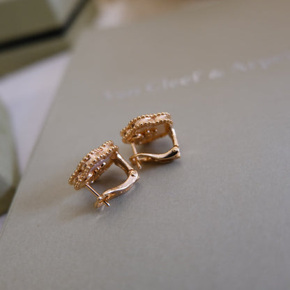 [Olivia JW]LUCKY PINK GOLD WHITE MOP EARRINGS