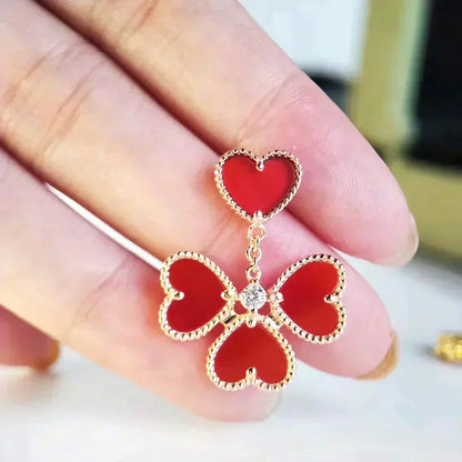 [Olivia JW]SWEET CLOVER CARNELIAN EARRINGS