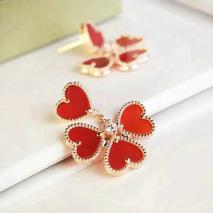 [Olivia JW]SWEET CLOVER CARNELIAN EARRINGS
