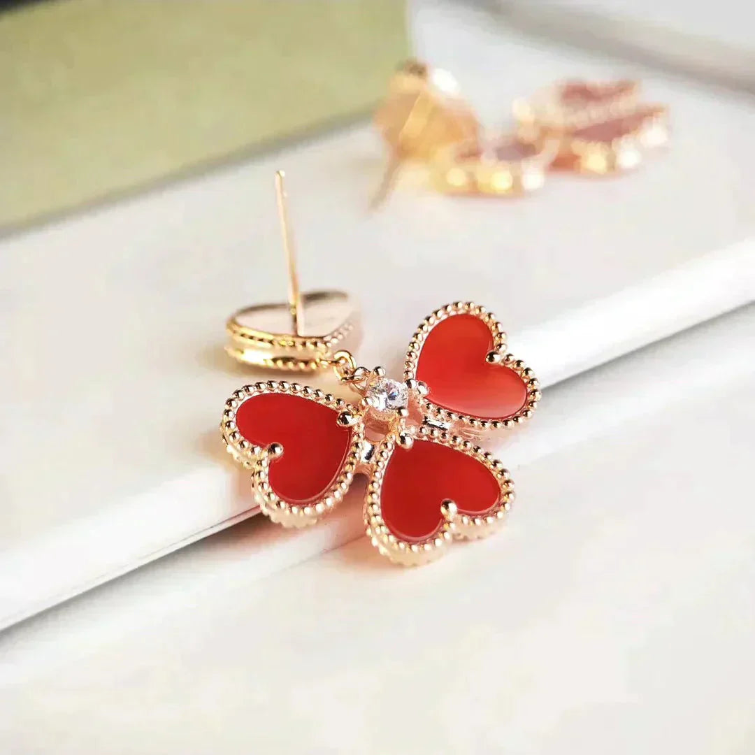 [Olivia JW]SWEET CLOVER CARNELIAN EARRINGS