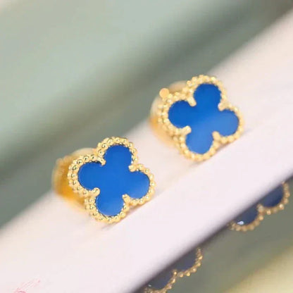 [Olivia JW]CLOVER MINI 9.5MM TURQUOISE EARRINGS