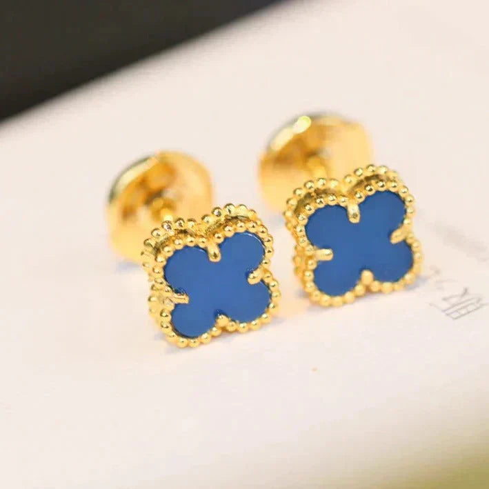 [Olivia JW]CLOVER MINI 9.5MM TURQUOISE EARRINGS