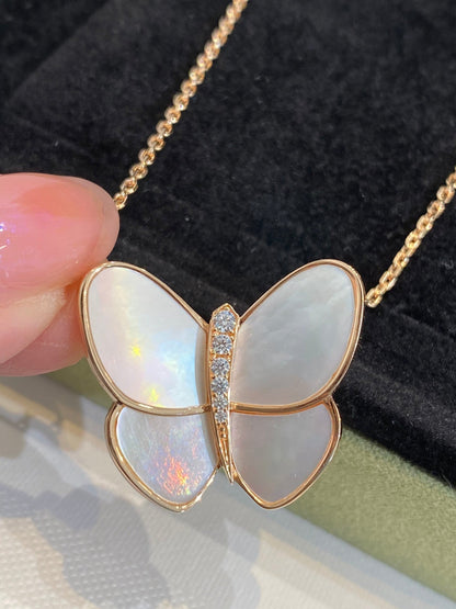 [Olivia JW]BUTTERFLY GOLD MOP DIAMOND NECKLACE