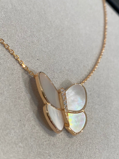 [Olivia JW]BUTTERFLY GOLD MOP DIAMOND NECKLACE