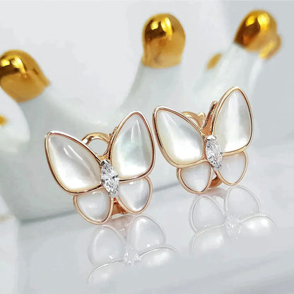 [Olivia JW]BUTTERFLY MOP DIAMOND EARRINGS