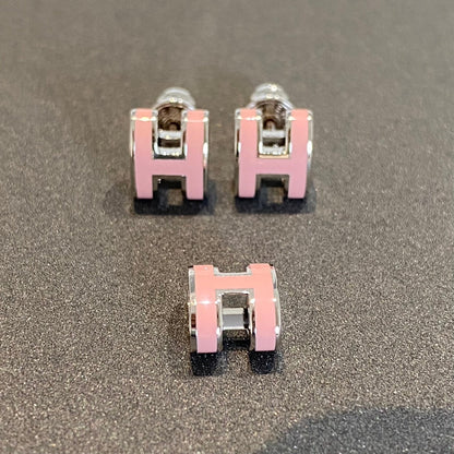 [Olivia JW]MINI POP H SILVER EARRINGS PINK