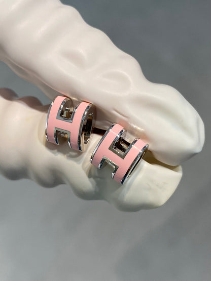 [Olivia JW]MINI POP H SILVER EARRINGS PINK