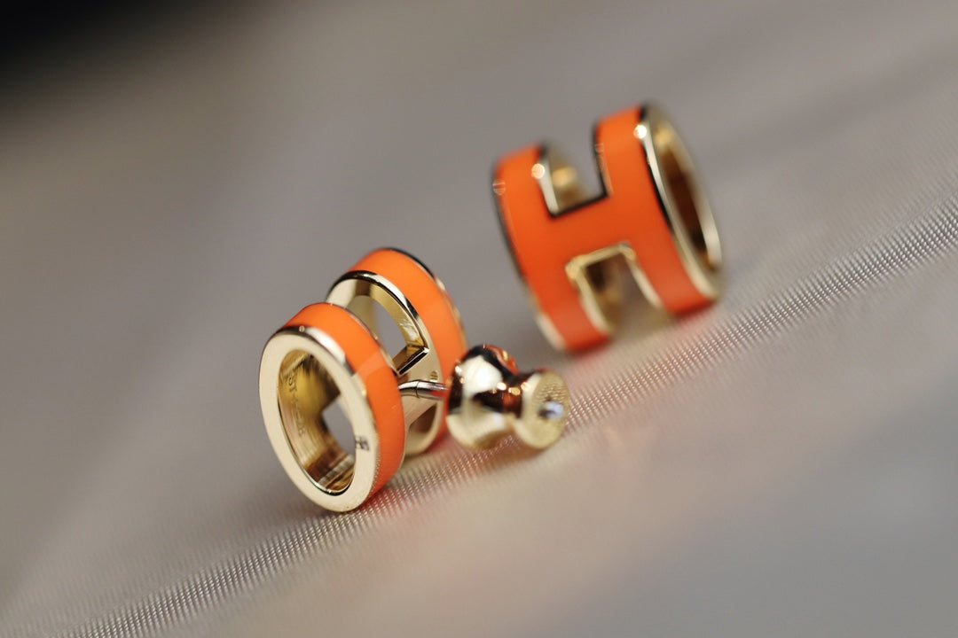 [Olivia JW]MINI POP H EARRINGS ORANGE