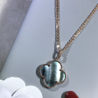 [Olivia JW]CLOVER 25MM GOLD DARK MOP BIG CLOVER NECKLACE