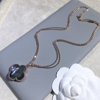 [Olivia JW]CLOVER 25MM GOLD DARK MOP BIG CLOVER NECKLACE