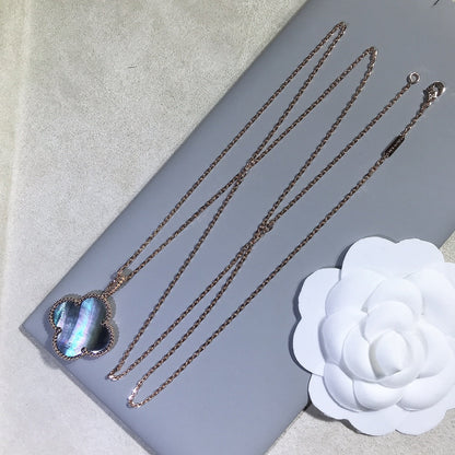 [Olivia JW]CLOVER 25MM GOLD DARK MOP BIG CLOVER NECKLACE