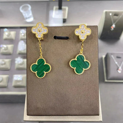 [Olivia JW]CLOVER  2 MOTIFS  DIAMOND  EARRINGS (MULTIPLE CHOICESç´