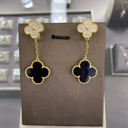 [Olivia JW]CLOVER  2 MOTIFS  DIAMOND  EARRINGS (MULTIPLE CHOICESç´