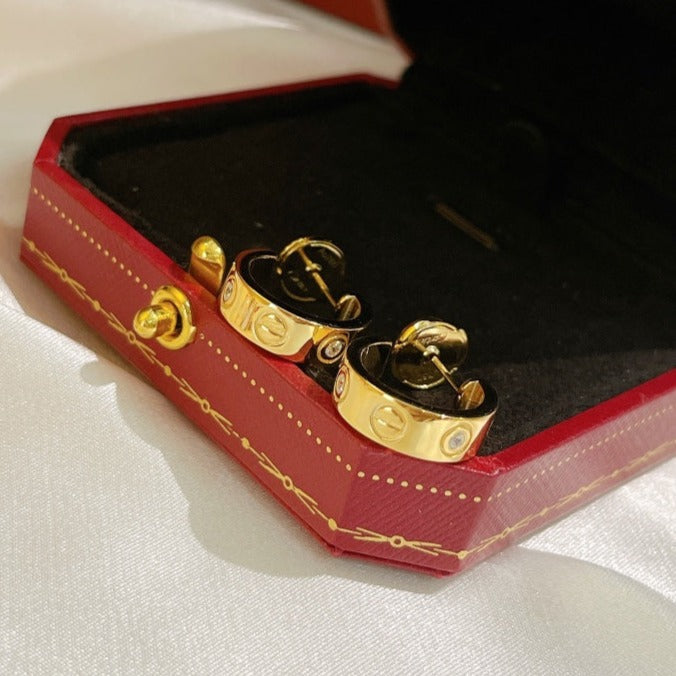 [Olivia JW]LOVE EARRINGS 5.7MM 2 DIAMONDS