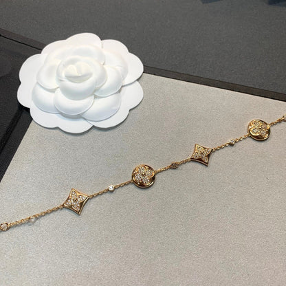 [Olivia JW]STAR AND SUN 4 MOTIFS GOLD DIAMONDS BRACELET