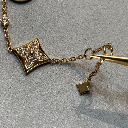 [Olivia JW]STAR AND SUN 4 MOTIFS GOLD DIAMONDS BRACELET