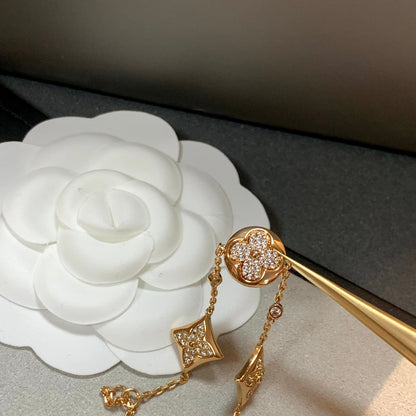 [Olivia JW]STAR AND SUN 4 MOTIFS GOLD DIAMONDS BRACELET