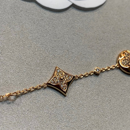 [Olivia JW]STAR AND SUN 4 MOTIFS GOLD DIAMONDS BRACELET