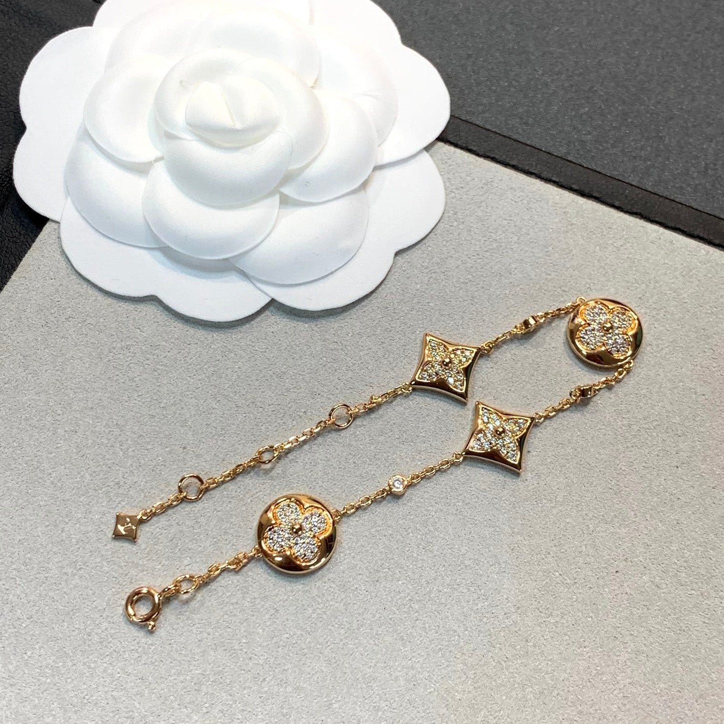 [Olivia JW]STAR AND SUN 4 MOTIFS GOLD DIAMONDS BRACELET