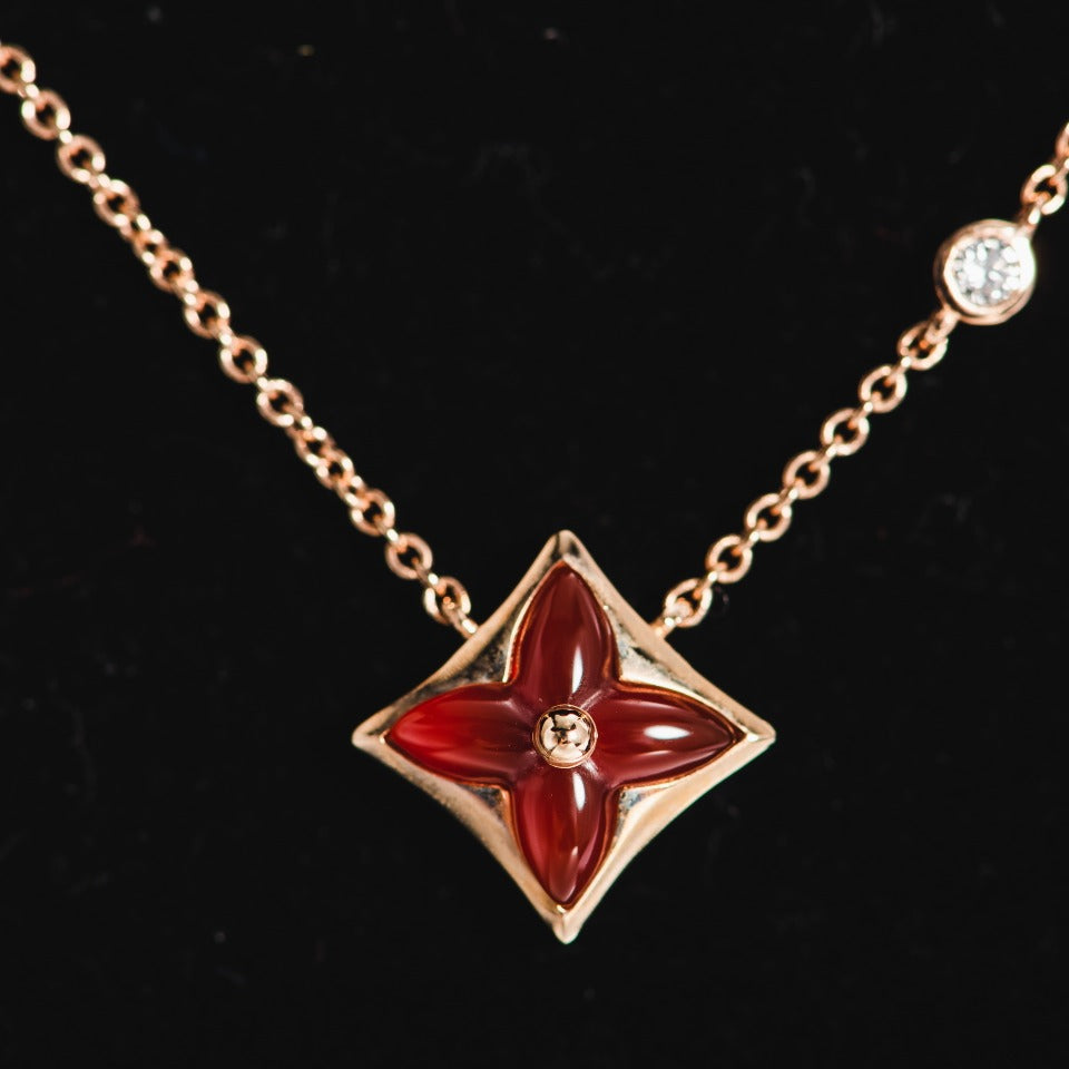[Olivia JW]STAR NECKLACE PINK GOLD 1 DIAMOND