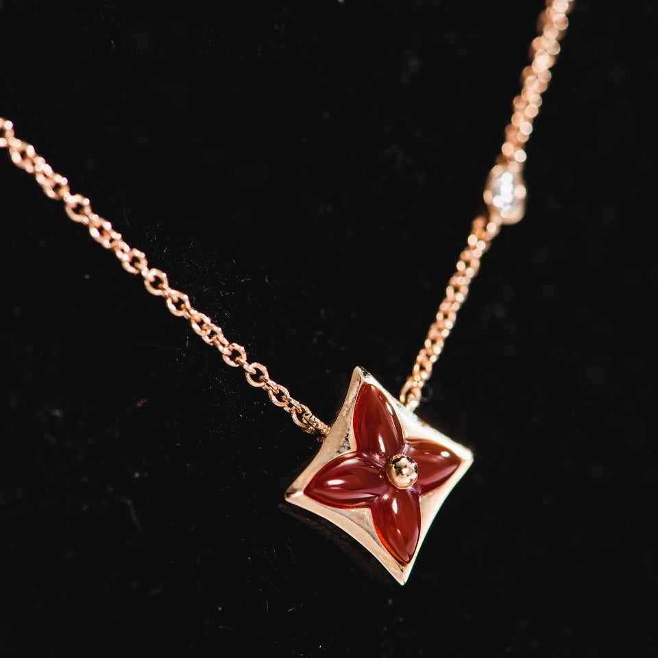 [Olivia JW]STAR NECKLACE PINK GOLD 1 DIAMOND