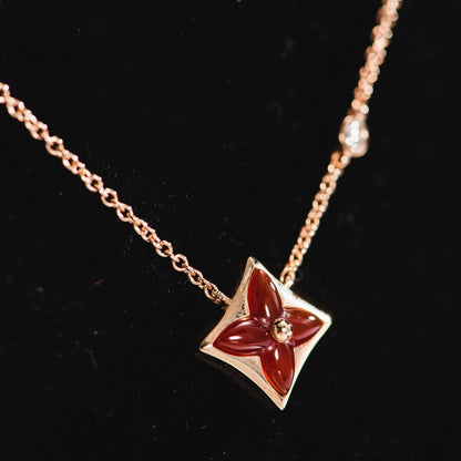 [Olivia JW]STAR NECKLACE PINK GOLD 1 DIAMOND
