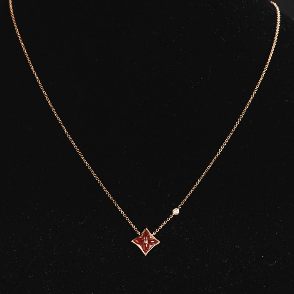 [Olivia JW]STAR NECKLACE PINK GOLD 1 DIAMOND