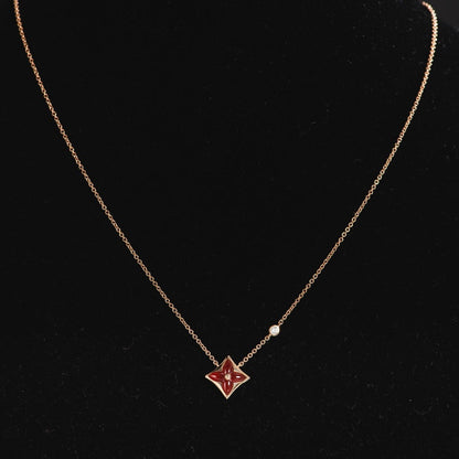 [Olivia JW]STAR NECKLACE PINK GOLD 1 DIAMOND