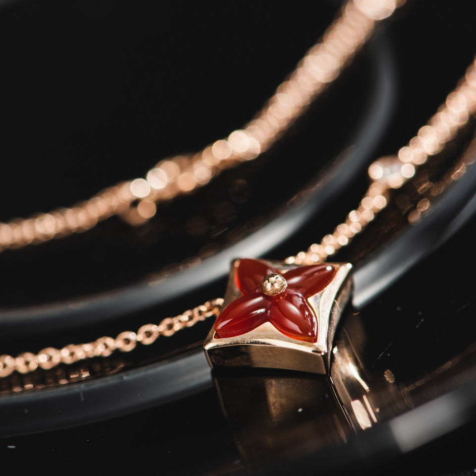 [Olivia JW]STAR NECKLACE PINK GOLD 1 DIAMOND