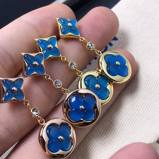 [Olivia JW]STAR AND SUN AGATE DIAMOND EARRINGS