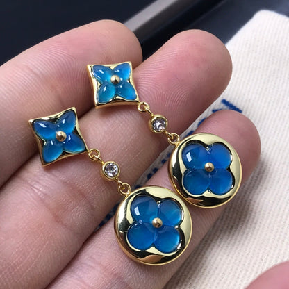 [Olivia JW]STAR AND SUN AGATE DIAMOND EARRINGS