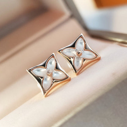 [Olivia JW]STAR MOP PINK GOLD EARRINGS