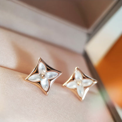 [Olivia JW]STAR MOP PINK GOLD EARRINGS