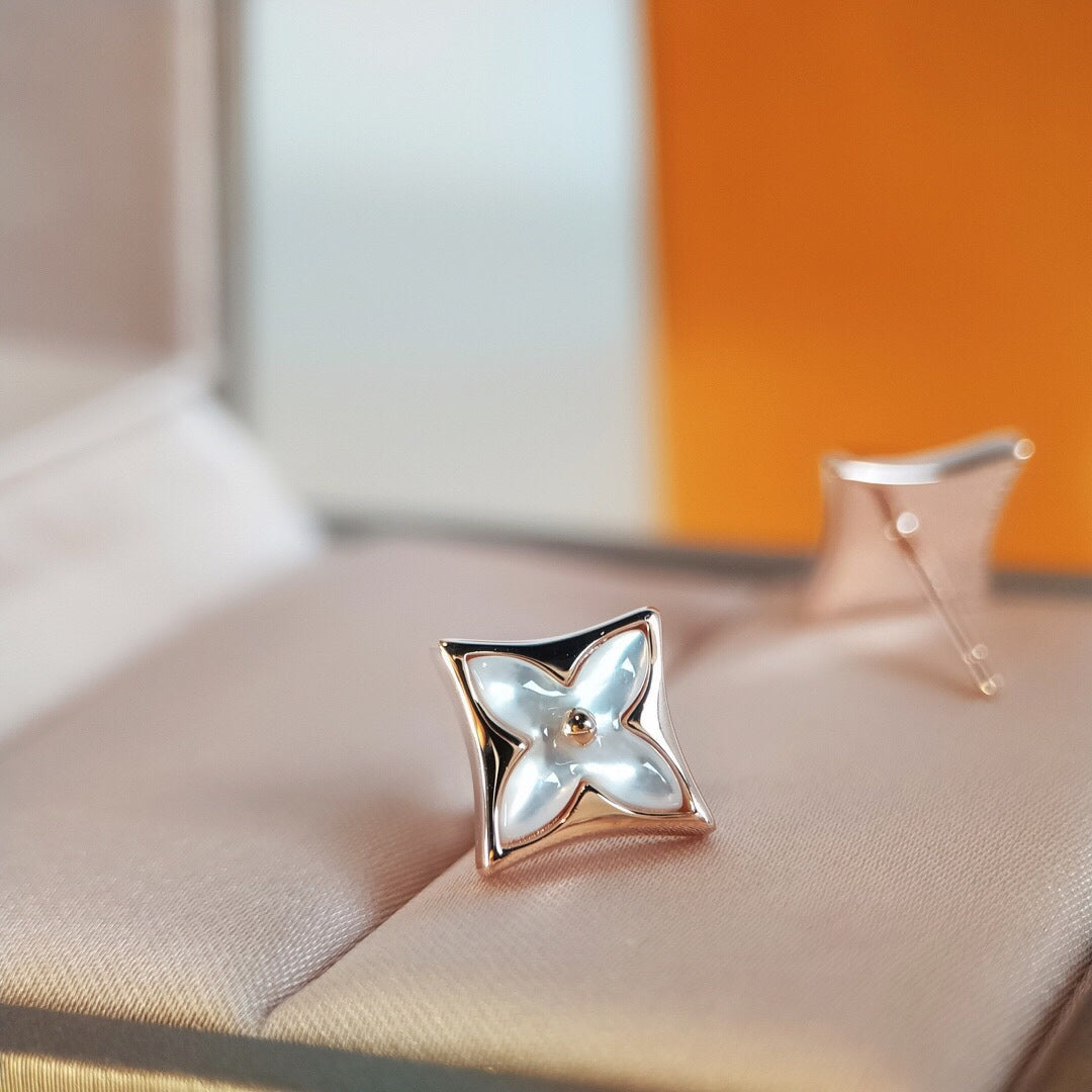 [Olivia JW]STAR MOP PINK GOLD EARRINGS