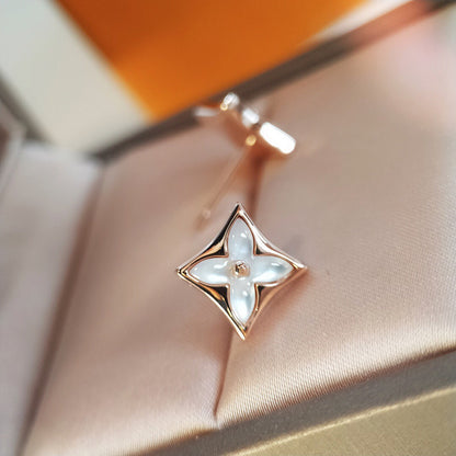 [Olivia JW]STAR MOP PINK GOLD EARRINGS