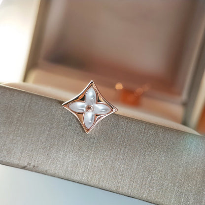 [Olivia JW]STAR MOP PINK GOLD EARRINGS