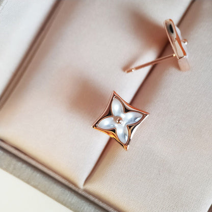 [Olivia JW]STAR MOP PINK GOLD EARRINGS