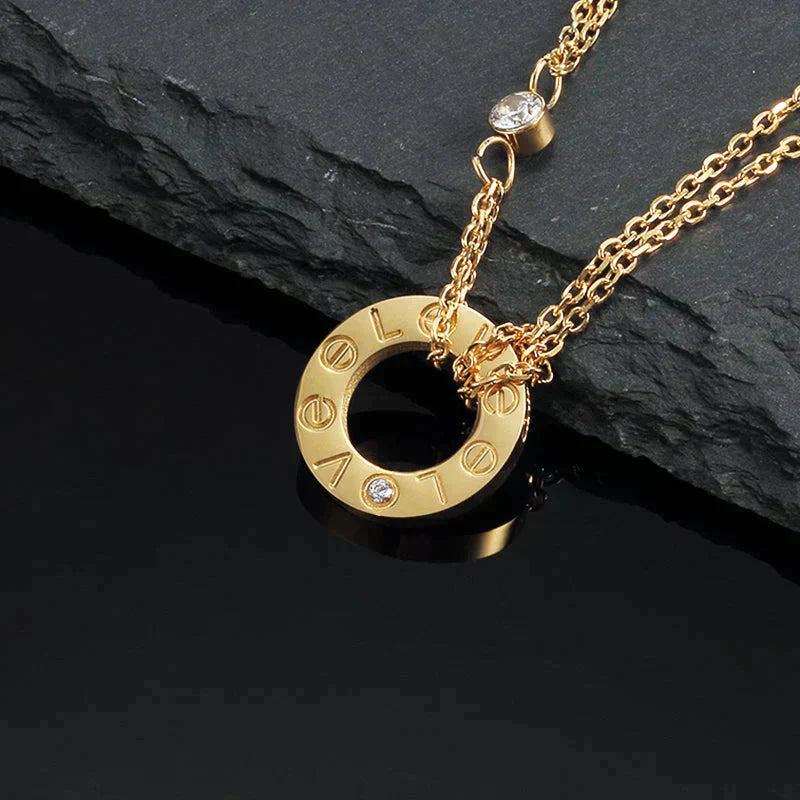 [Olivia JW]LOVE NECKLACE 16MM 2 DIAMONDS