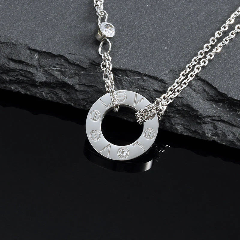 [Olivia JW]LOVE NECKLACE 16MM 2 DIAMONDS