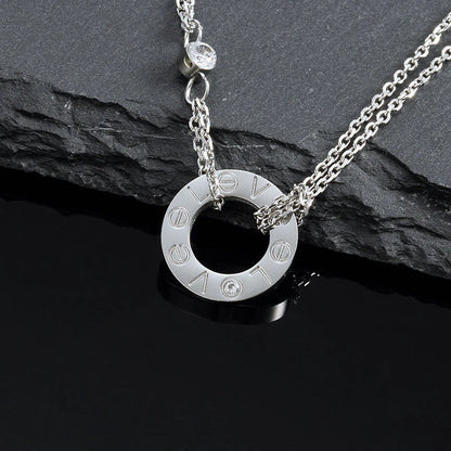 [Olivia JW]LOVE NECKLACE 16MM 2 DIAMONDS