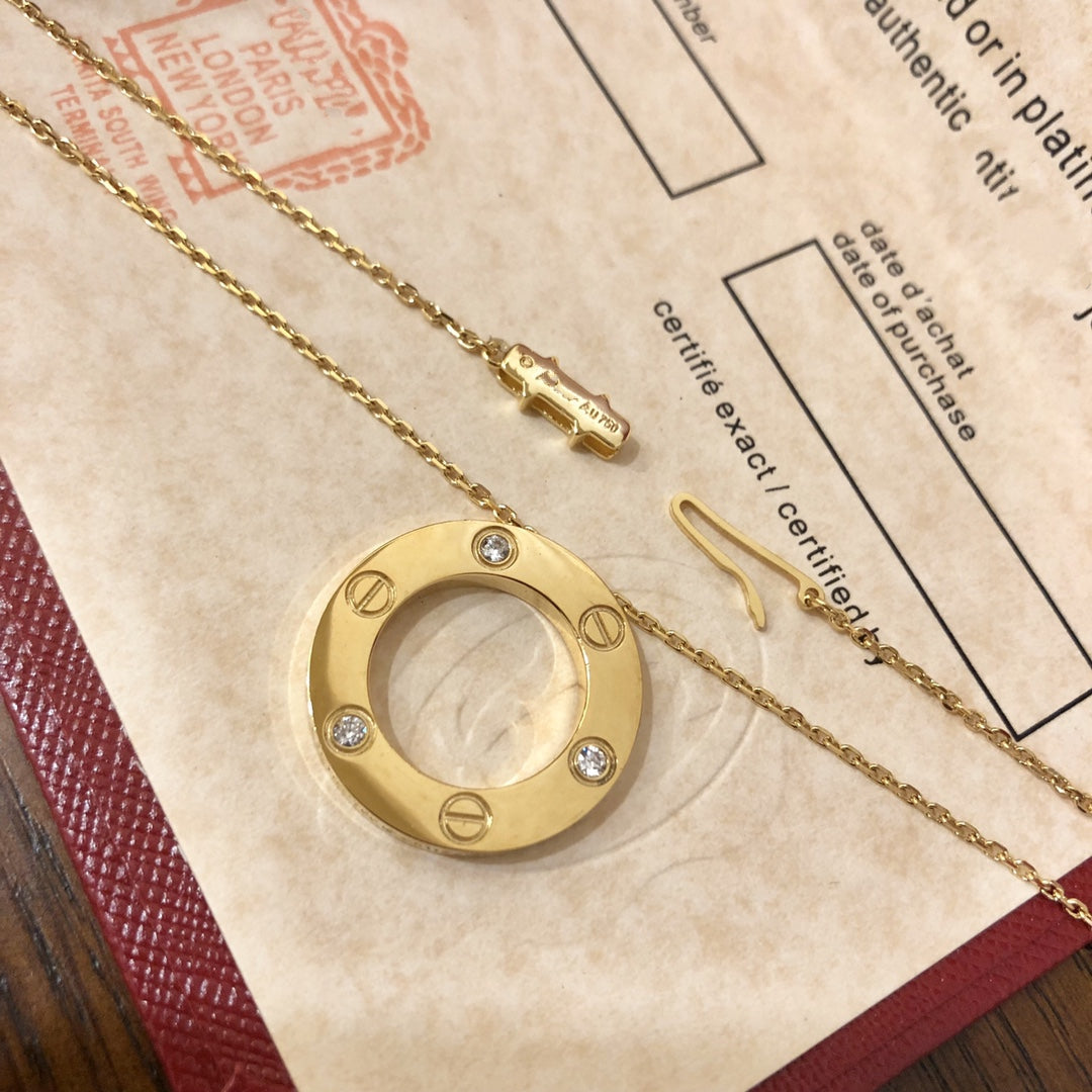 [Olivia JW]LOVE NECKLACE 16MM 3 DIAMONDS