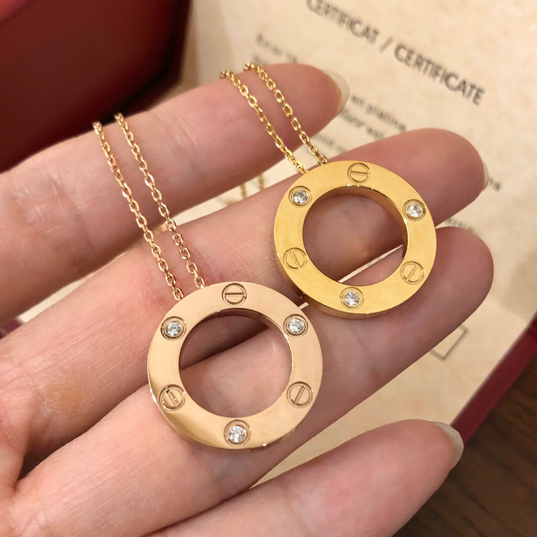 [Olivia JW]LOVE NECKLACE 16MM 3 DIAMONDS