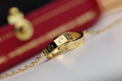 [Olivia JW]LOVE NECKLACE DOUBLE RING GOLD