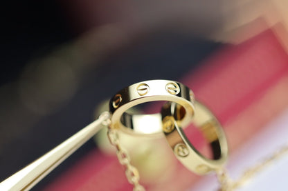 [Olivia JW]LOVE NECKLACE DOUBLE RING GOLD