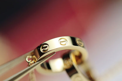 [Olivia JW]LOVE NECKLACE DOUBLE RING GOLD